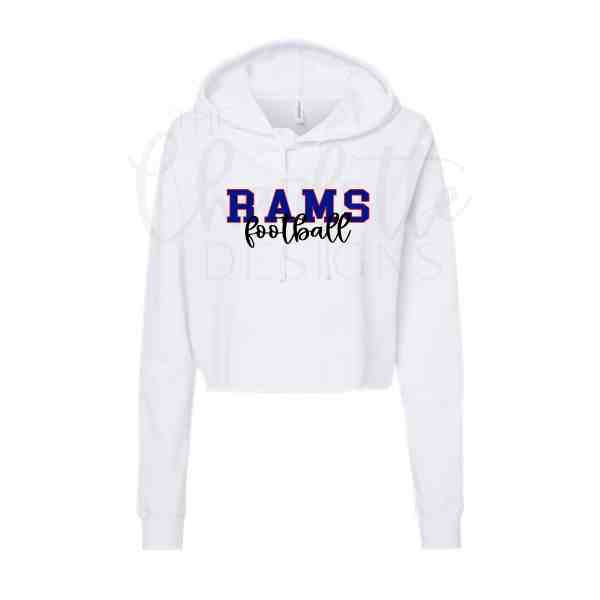 Rams Women's Cursive Crop Hoodie