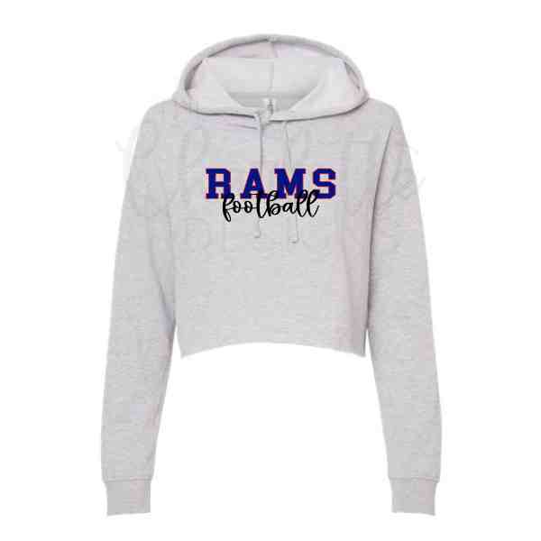 Rams Women's Cursive Crop Hoodie