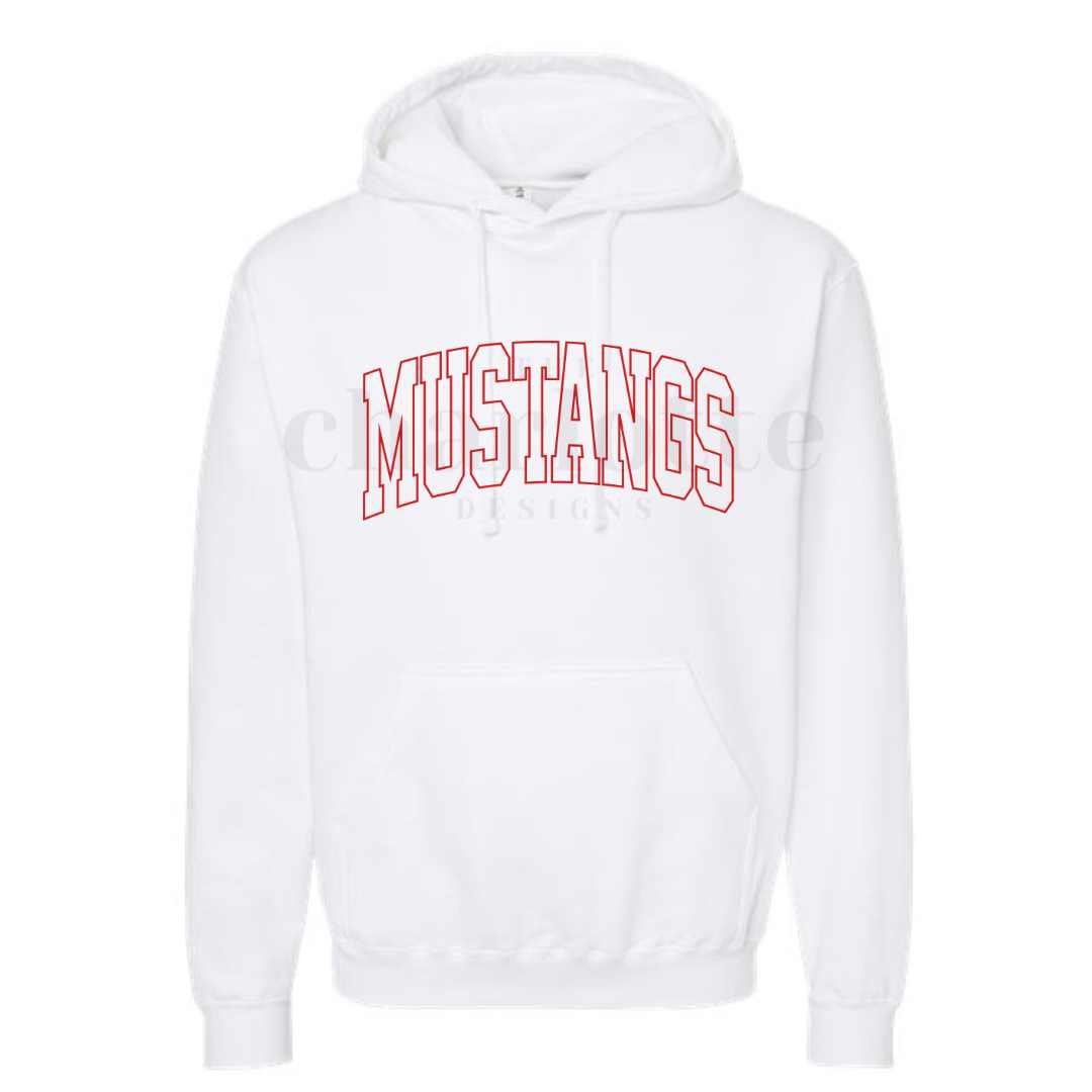 Adult Red Mustangs Outline