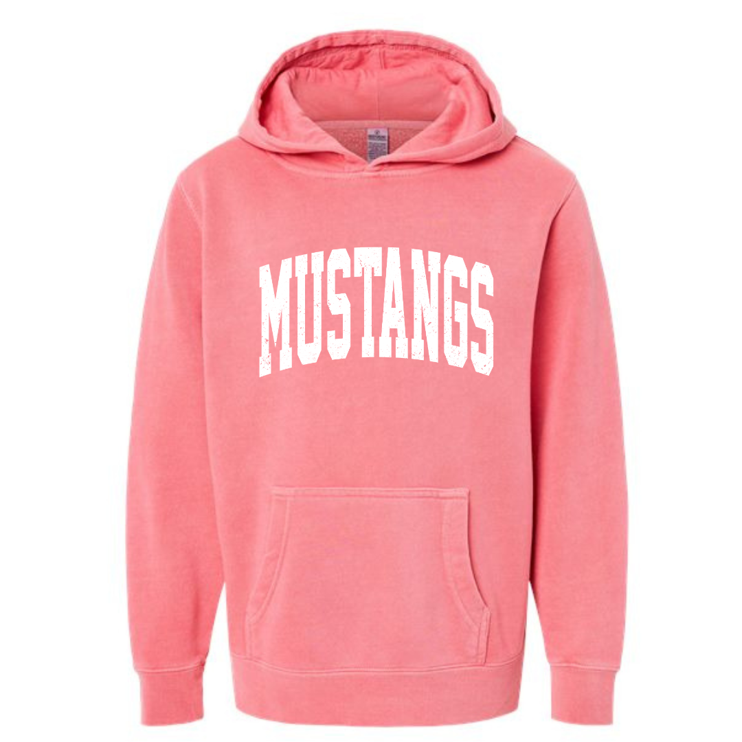 Youth Mustangs Garment dyed Hoodie