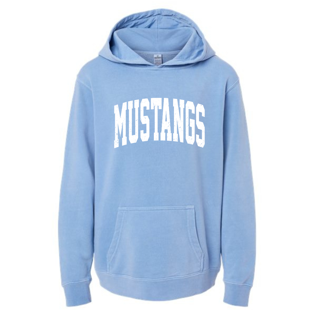 Youth Mustangs Garment dyed Hoodie