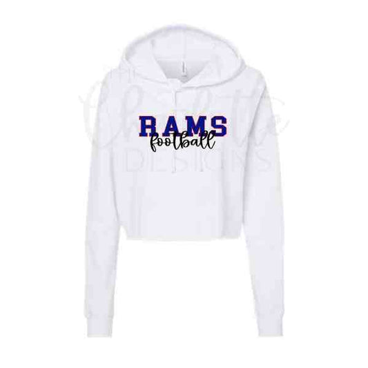 Rams Women's Cursive Crop Hoodie