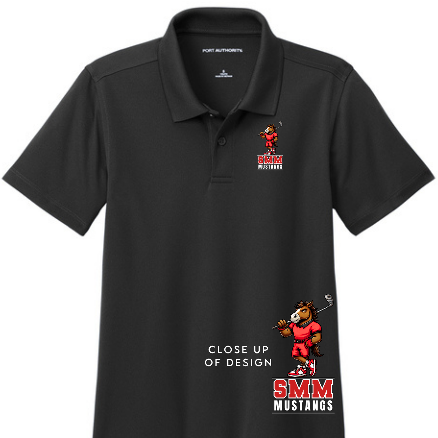 Men's Black Performance Polo